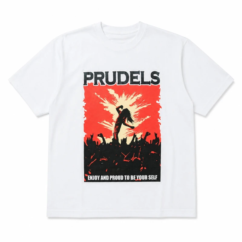 RUDELS Kaos Reguler Putih Premium - Artikel Self Proud - T-Shirt Distro Streetwear Unisex Cotton 24S Sablon Plastisol Awet