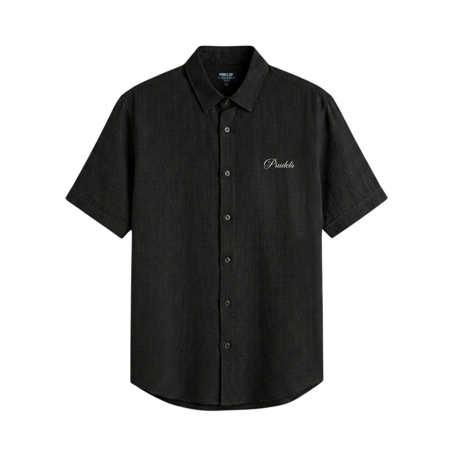 Kemeja Lengan Pendek Unisex PRUDELS Basic Shirt Cotton Chambray 20s Premium Nyaman foto 3