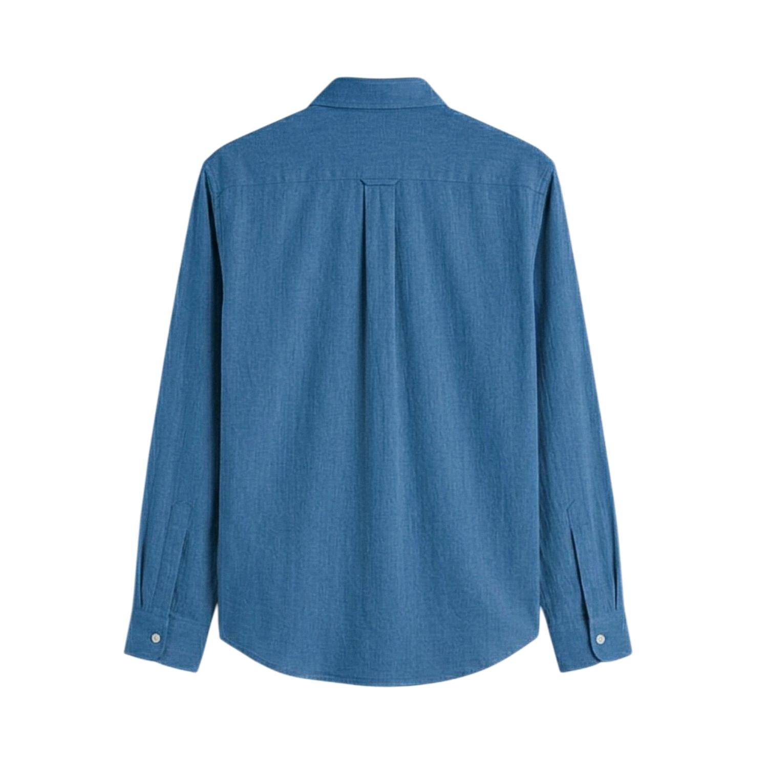 Longsleeve Shirt Kemeja Lengan Panjang Unisex PRUDELS Basic Shirt Cotton Chambray 20s Premium Nyaman foto 4
