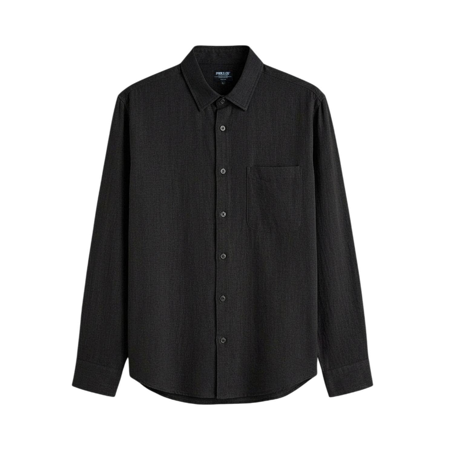 Longsleeve Shirt Kemeja Lengan Panjang Unisex PRUDELS Basic Shirt Cotton Chambray 20s Premium Nyaman foto 5