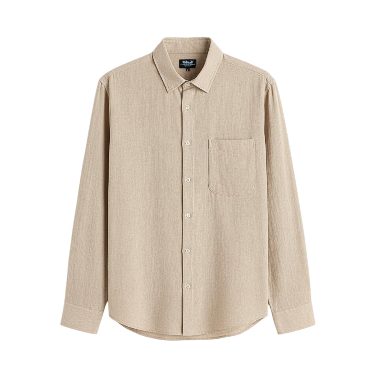 Longsleeve Shirt Kemeja Lengan Panjang Unisex PRUDELS Basic Shirt Cotton Chambray 20s Premium Nyaman