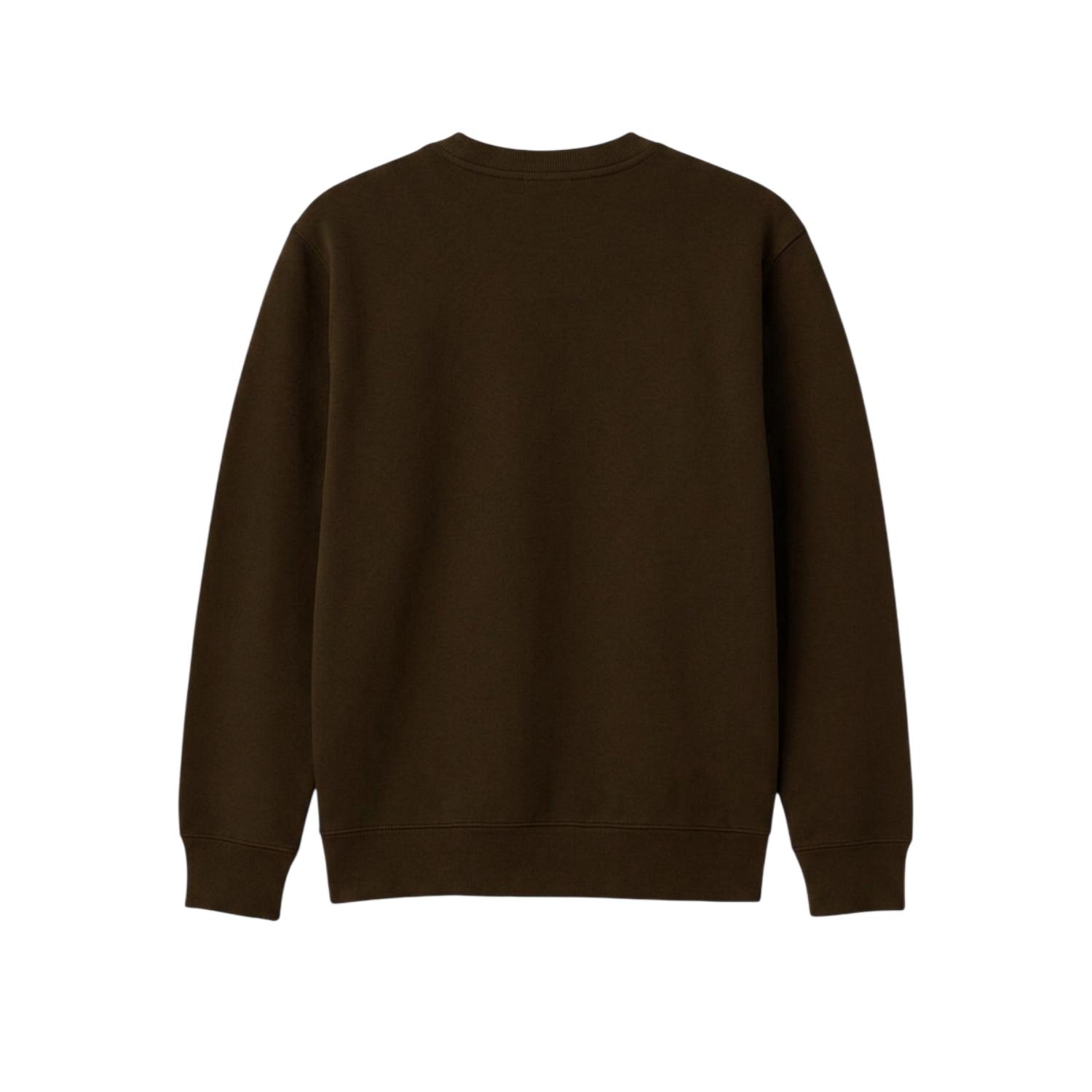PRUDELS Crewneck Clay - Sweater Pria Minimalis Brown Fleece Lembut Tebal Premium foto 2