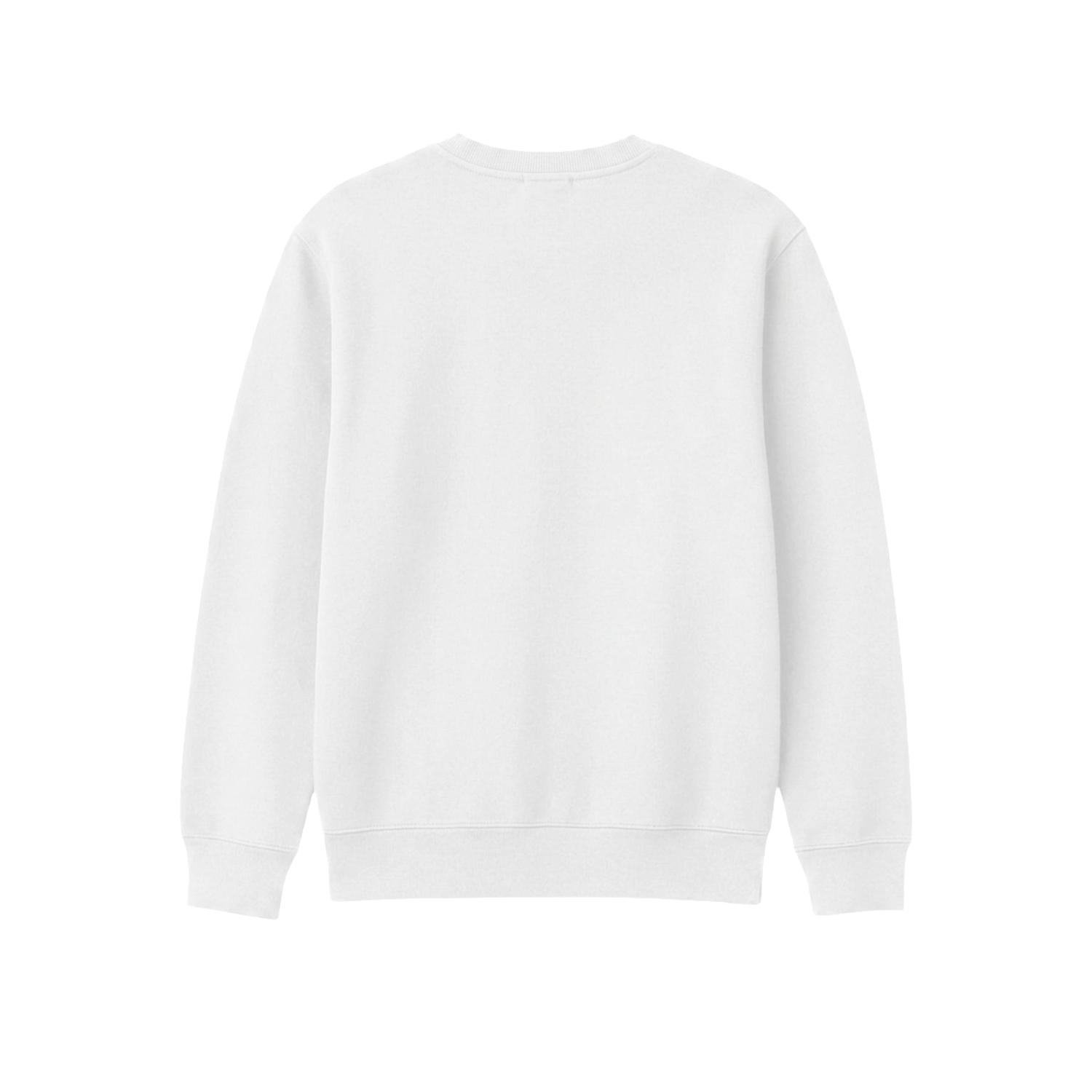 PRUDELS Crewneck FUTURE REWIND - Sweater Pria Minimalis Putih White Cotton Fleece Premium foto 2