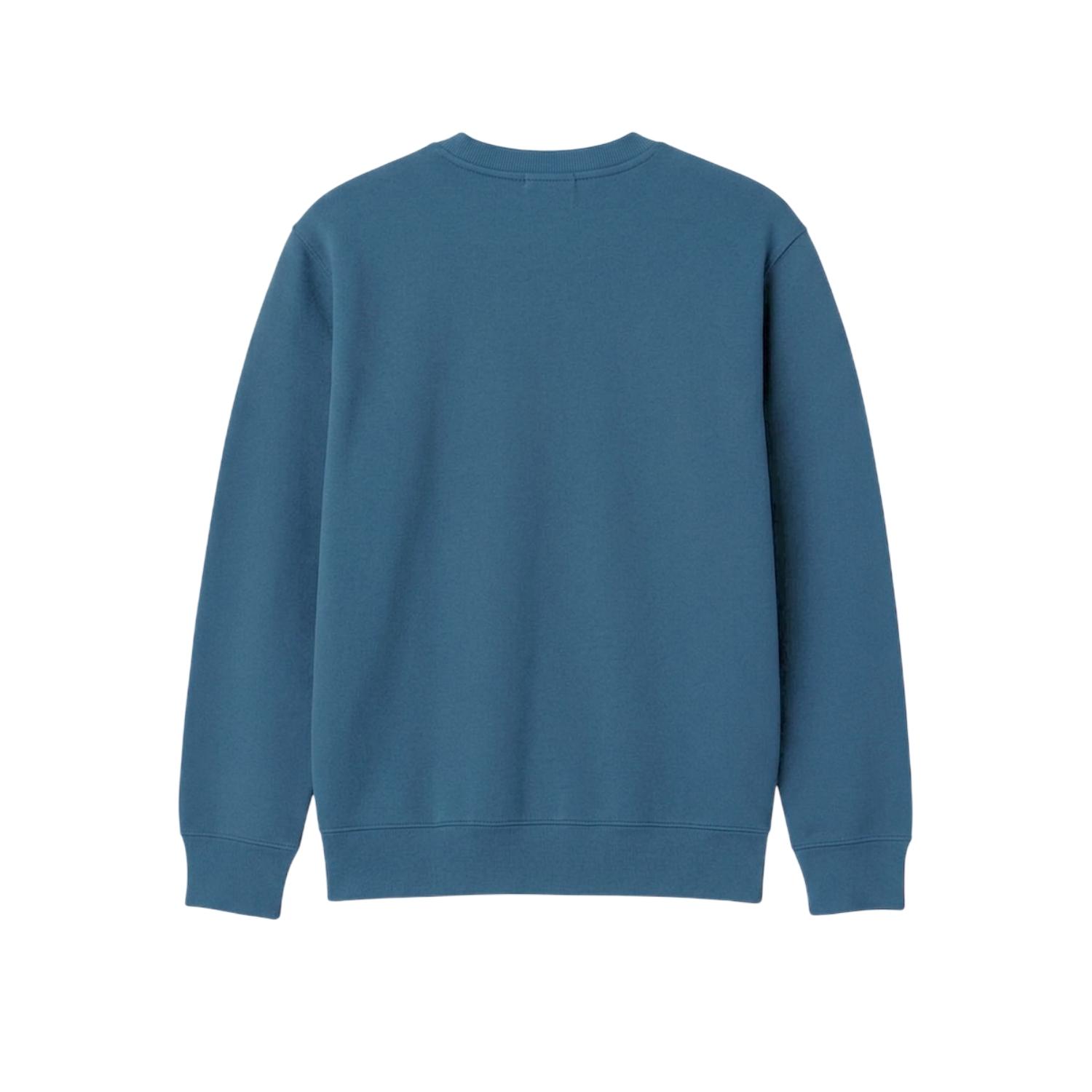 PRUDELS Crewneck Origin Blue - Sweater Pria Biru Sweatshirt Fleece Premium Original foto 2