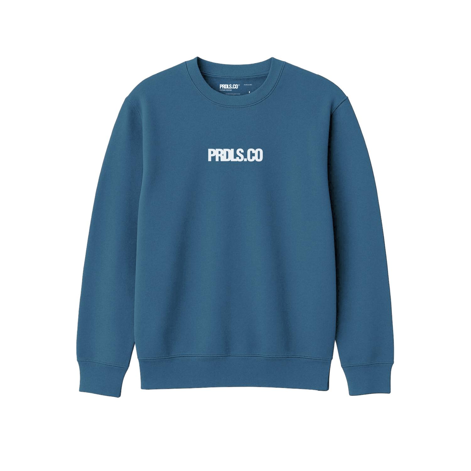 PRUDELS Crewneck Origin Blue - Sweater Pria Biru Sweatshirt Fleece Premium Original
