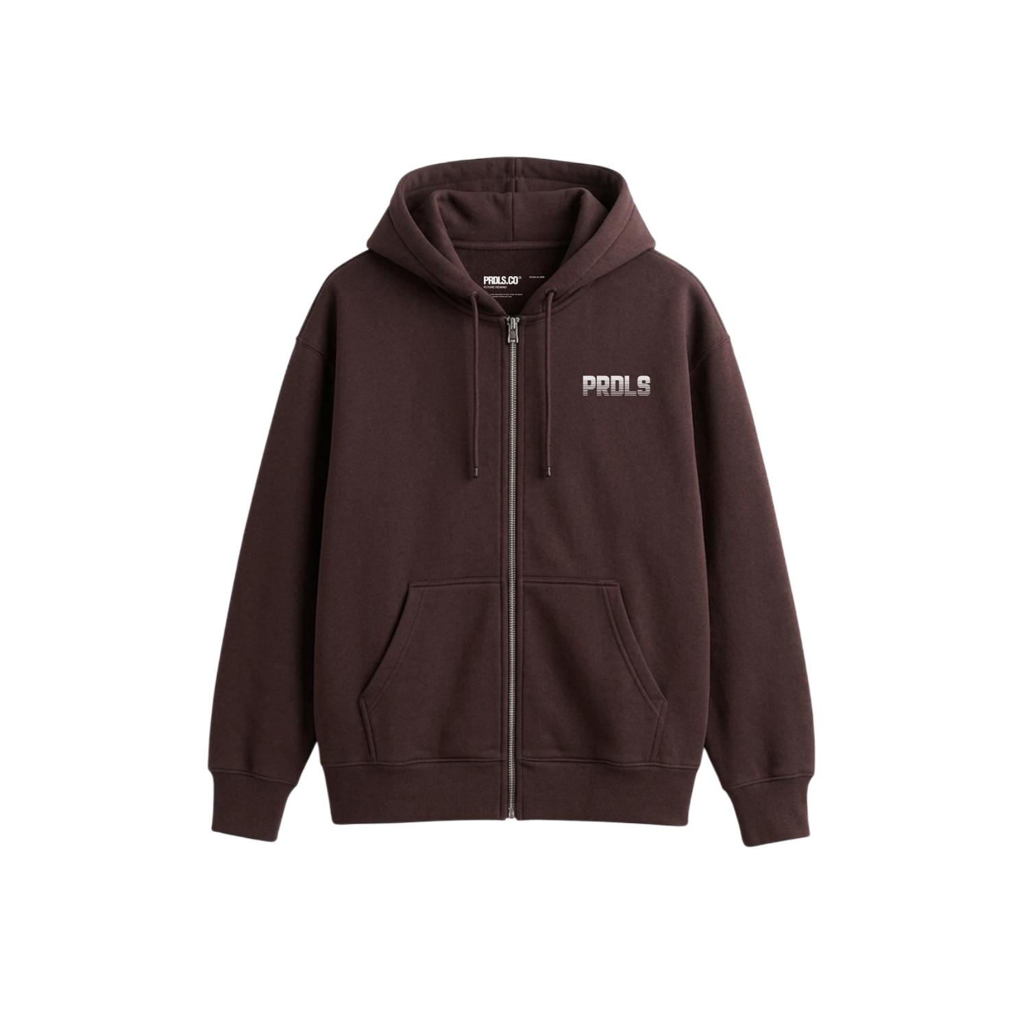 Prudels Hoodie Zipper Solid Brown - Jaket Hoodie Resleting Minimalis Unisex Premium Bahan Nyaman Lembut