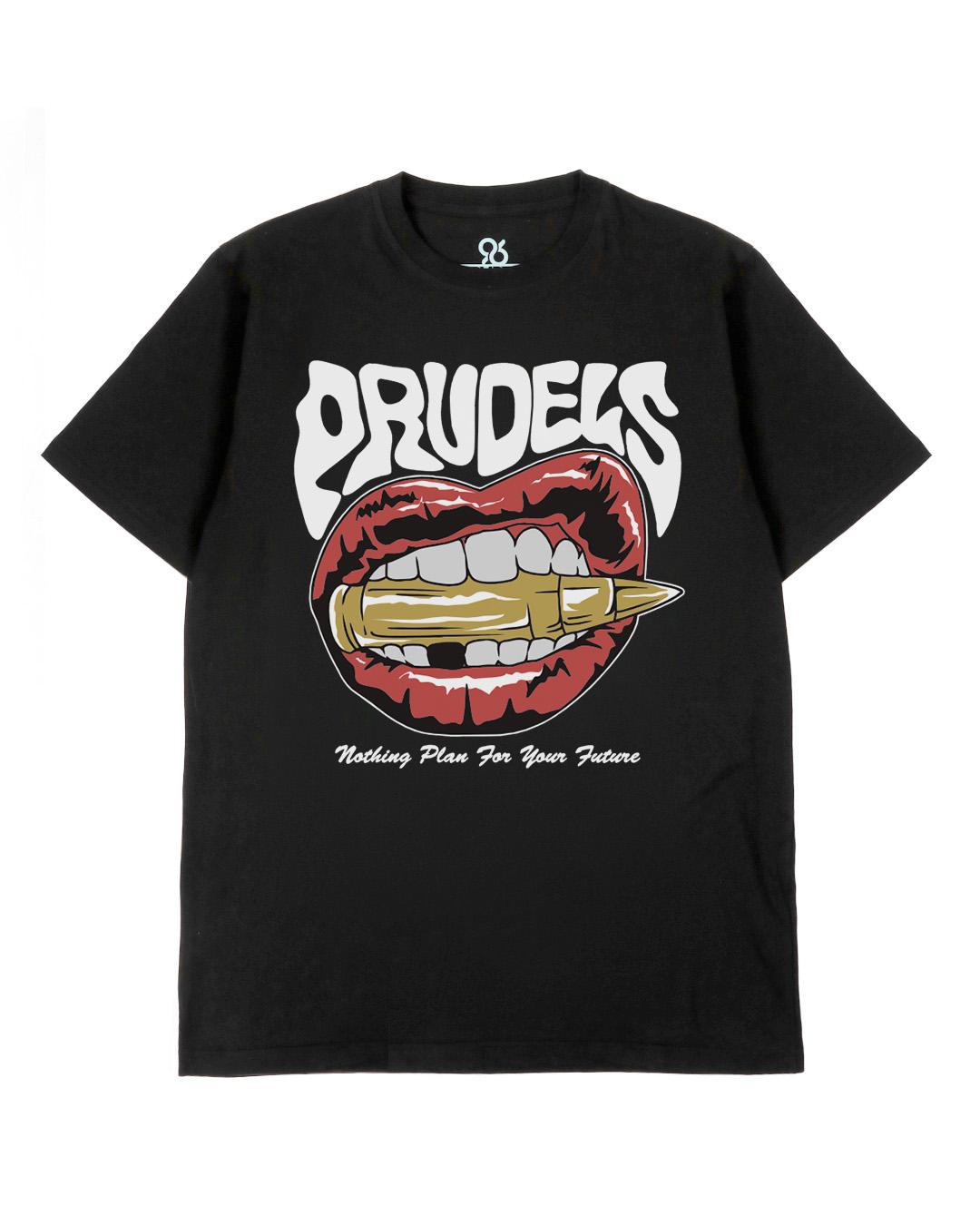 PRUDELS Kaos Hitam Premium - Artikel Mouth - T-Shirt Distro Streetwear Unisex Cotton 24S Bahan Nyaman Adem
