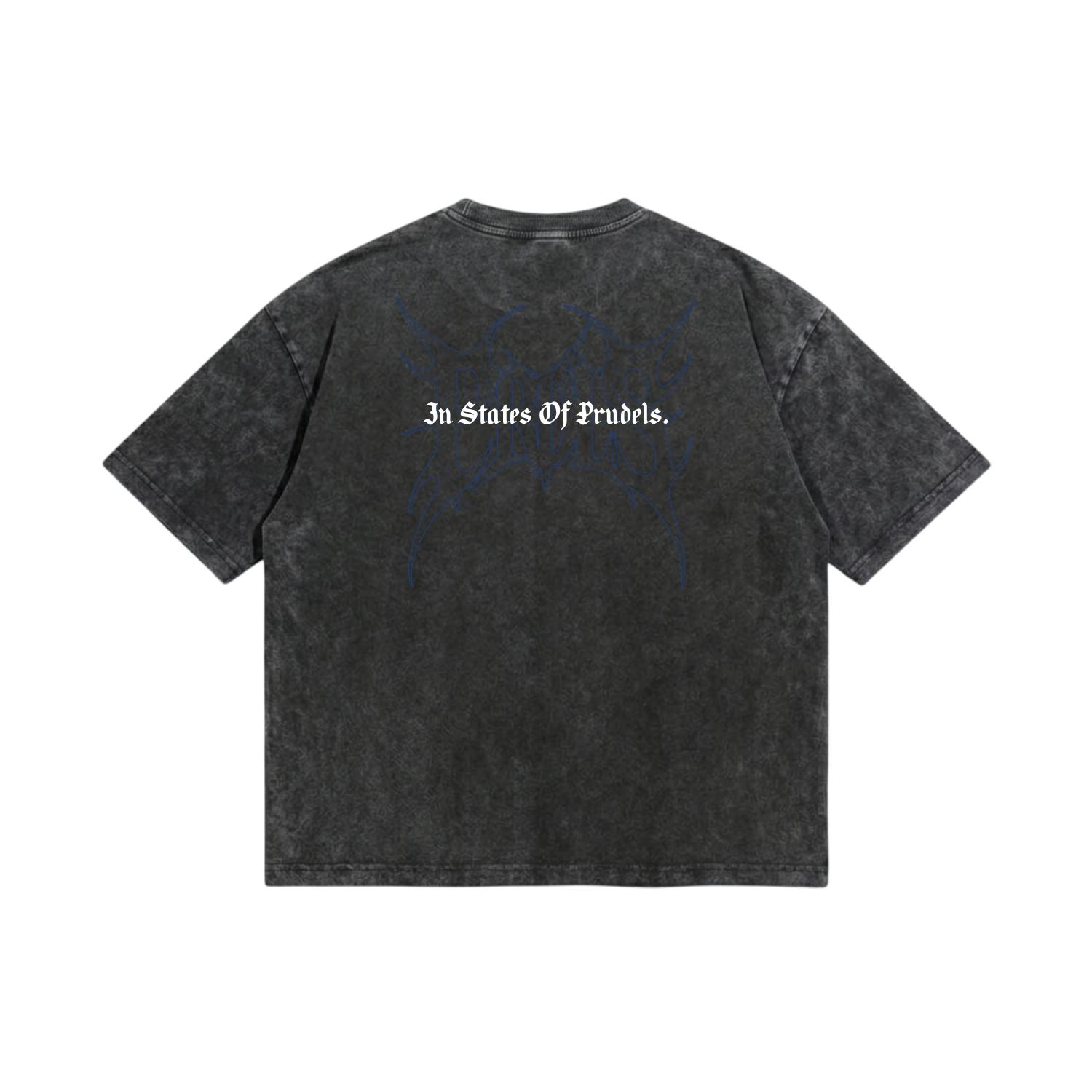 PRUDELS Kaos Oversize Boxy DTH Acid Wash Grey Full Cotton 20s Tebal Adem foto 2
