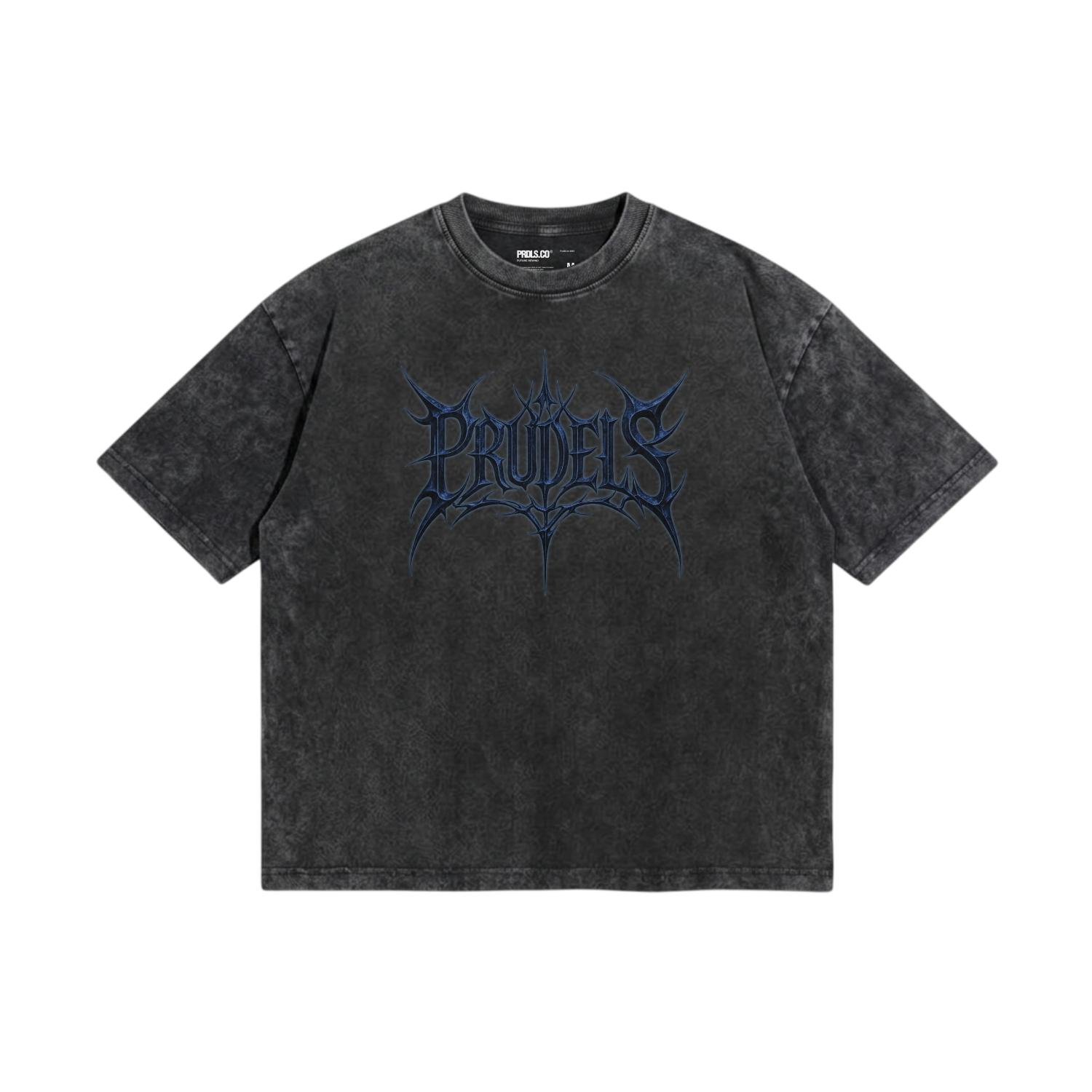 PRUDELS Kaos Oversize Boxy DTH Acid Wash Grey Full Cotton 20s Tebal Adem