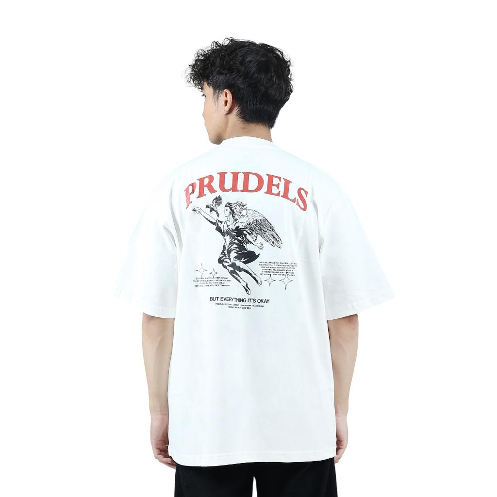 Prudels Kaos Oversize Hitam Unisex - Premium Distro Streetwear - Artikel Keep - Full Cotton 16s Fit & Tebal foto 3