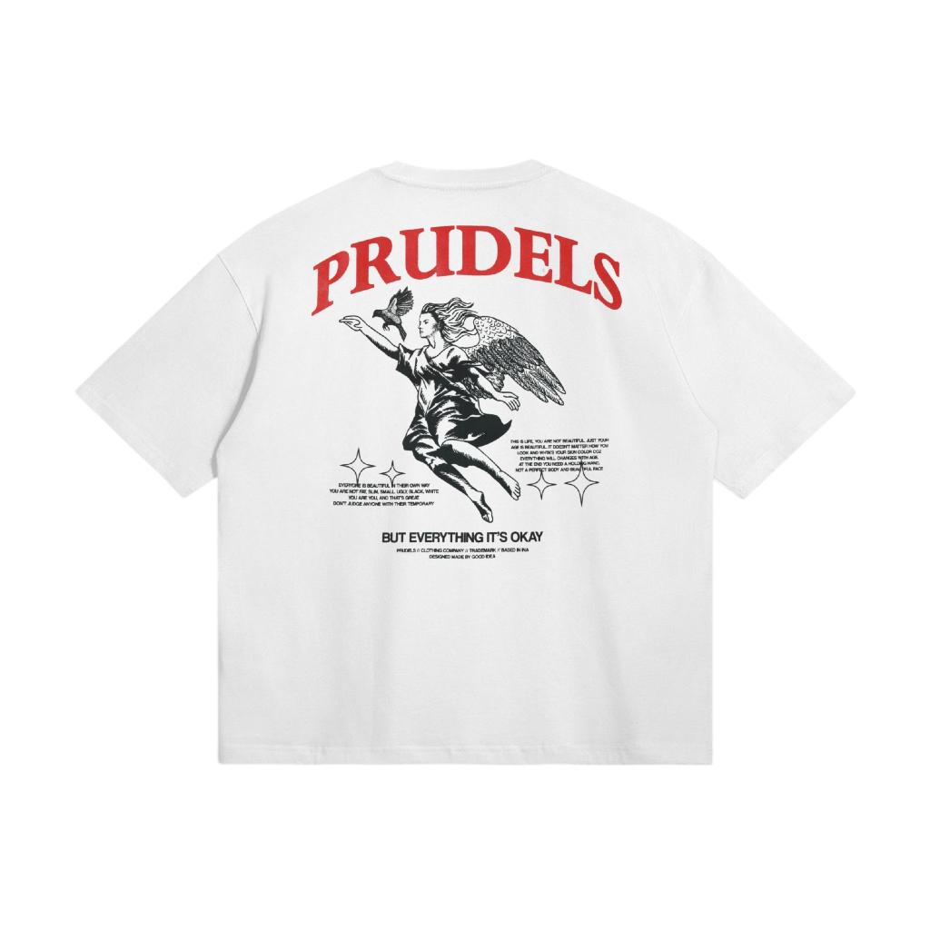 Prudels Kaos Oversize Hitam Unisex - Premium Distro Streetwear - Artikel Keep - Full Cotton 16s Fit & Tebal
