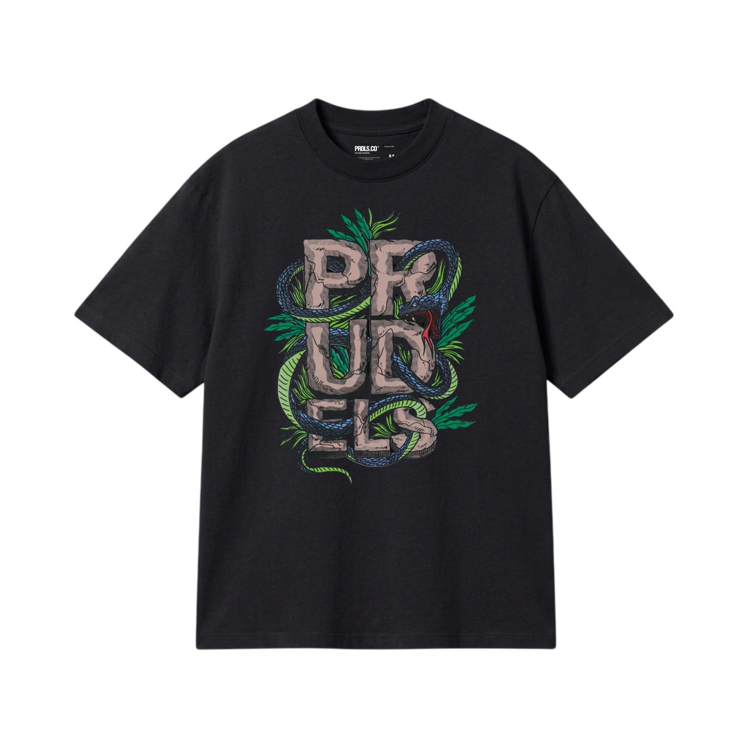 PRUDELS Kaos Oversize Hitam Unisex - Premium Distro Streetwear - Artikel Snake Full Cotton 16s Tebal & Sejuk