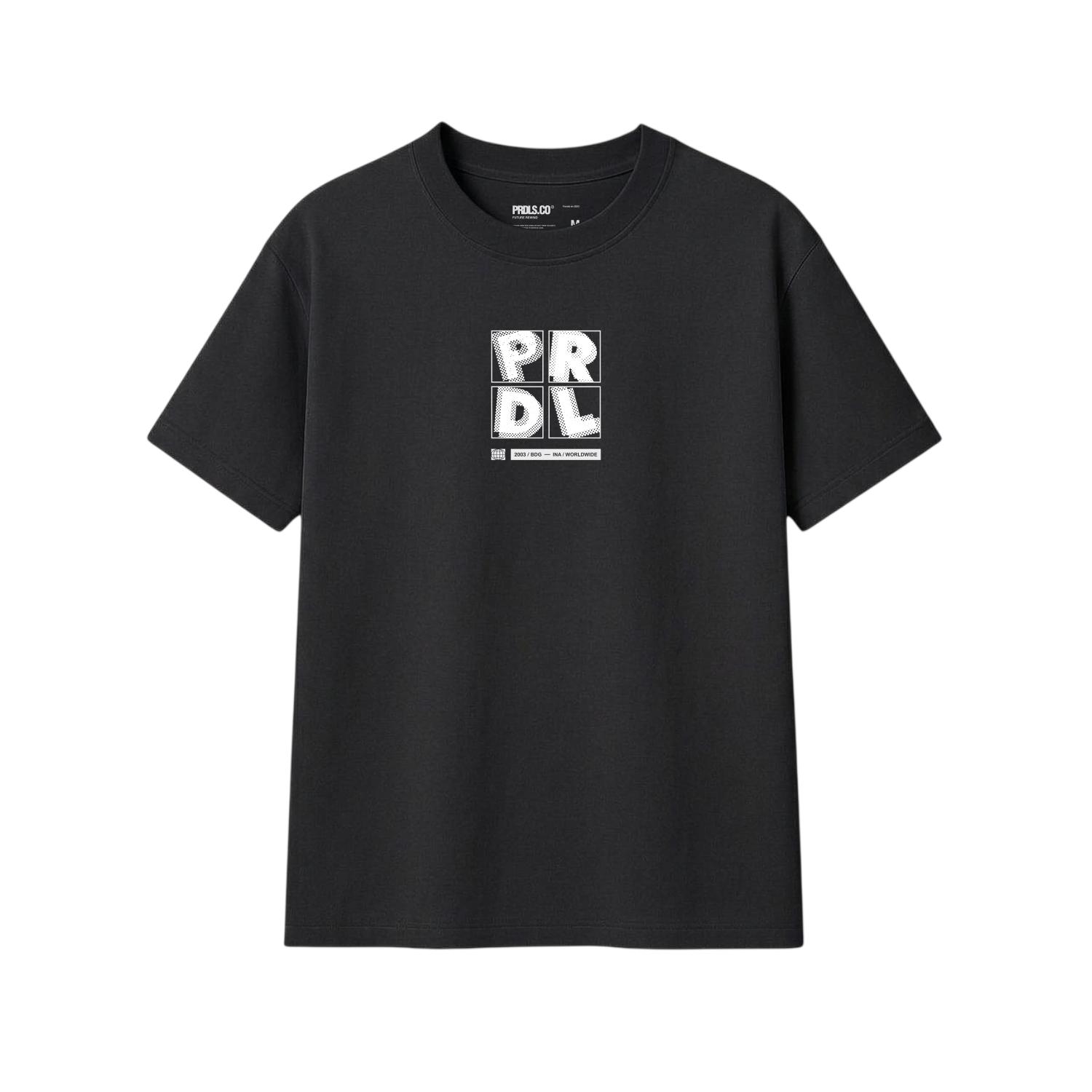PRUDELS Kaos Pria Hitam Minimalis - Artikel Cube - T-shirt Cowok Premium Cotton 24s Bahan Nyaman Lembut