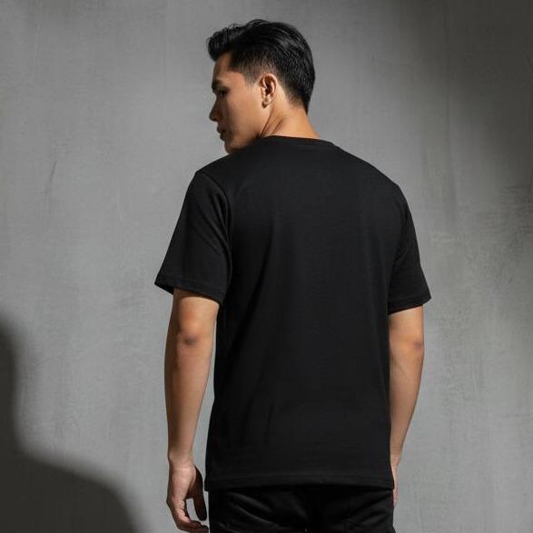 PRUDELS Kaos Pria Hitam Minimalis Reguler - Artikel SWTY - T-shirt Cowok Premium Cotton 24s Bahan Nyaman foto 4