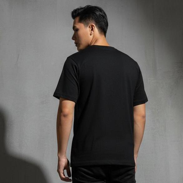 PRUDELS Kaos Pria Hitam Minimalis Reguler - Artikel Vision - T-shirt Cowok Premium Cotton 24s Bahan Nyaman Lembut foto 4