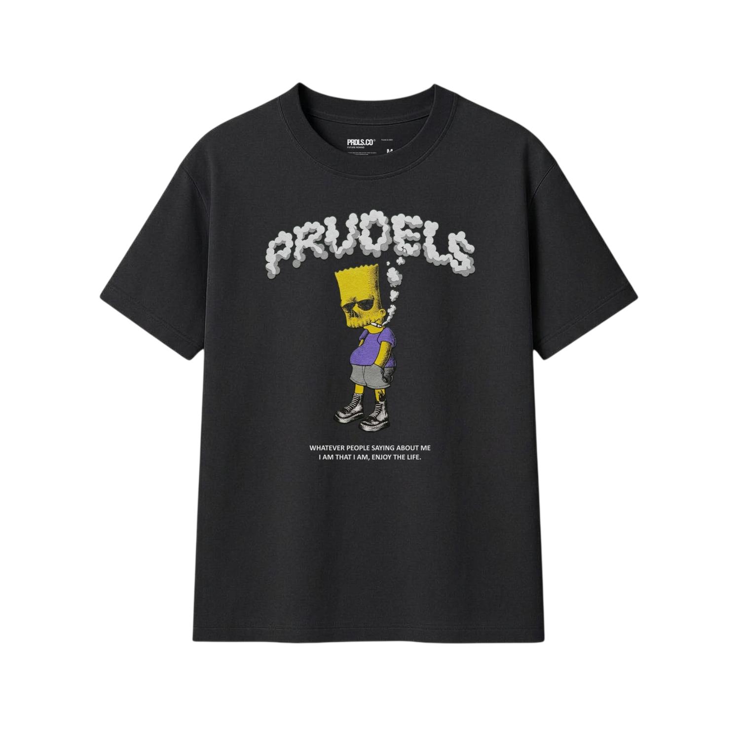 PRUDELS Kaos Reguler Hitam Premium - Artikel Dead Simpsons - T-Shirt Distro Streetwear Unisex Cotton 24S Plastisol Awet