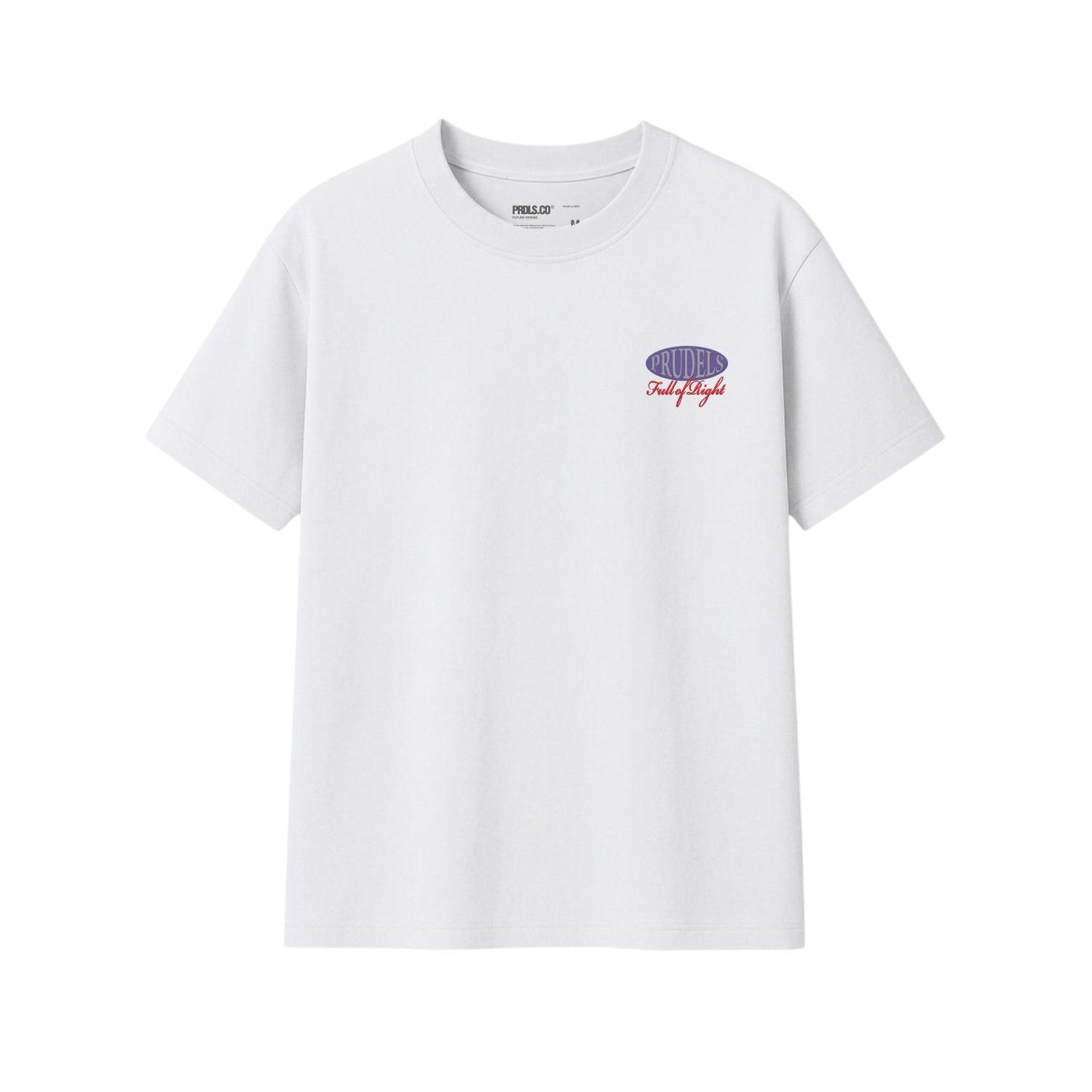 PRUDELS Kaos Reguler Putih - Artikel Full Right - T-Shirt White Distro Streetwear Cotton 24S Bahan Sejuk Adem foto 2