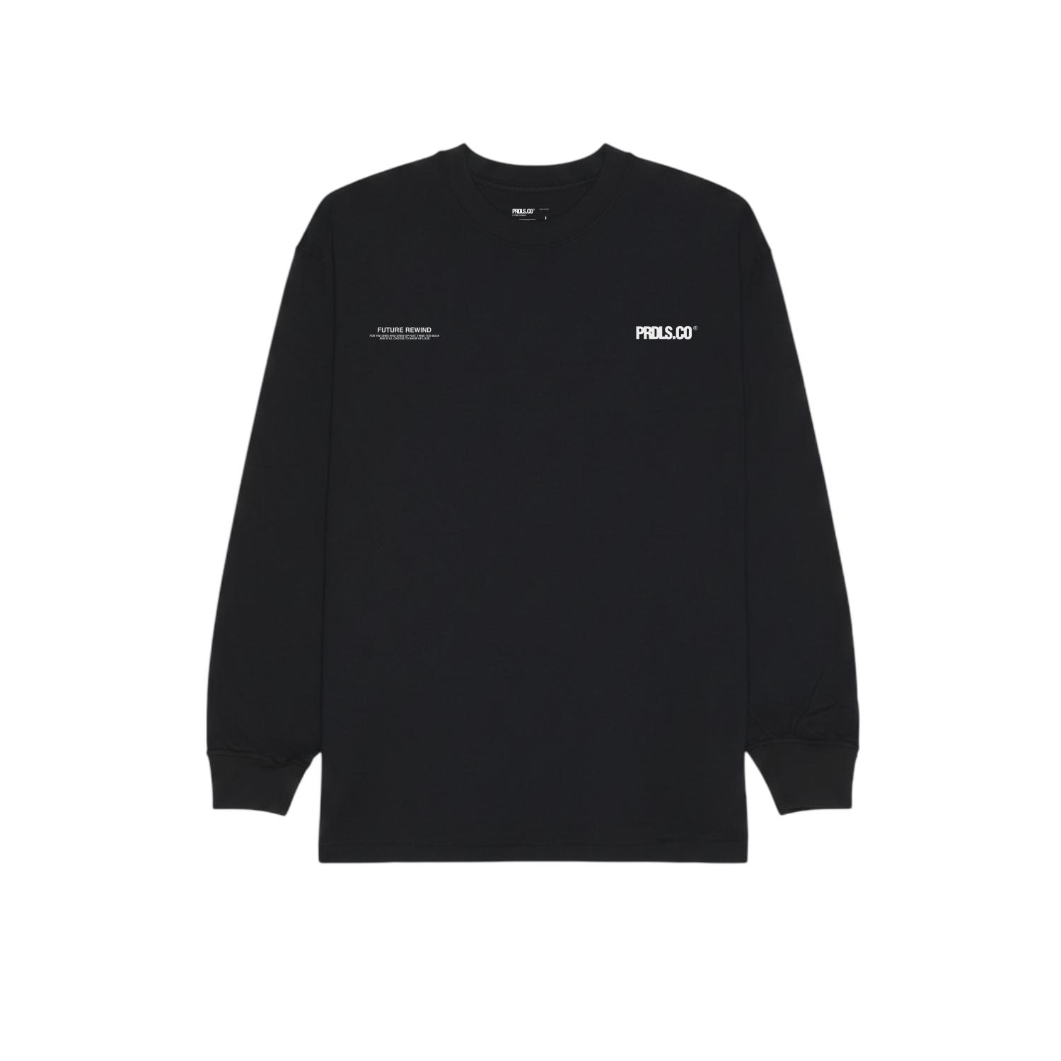 Prudels Long Sleeve T-Shirt Dump Black - Kaos Lengan Panjang Hitam Unisex Premiun Bahan Nyaman Lembut Sablon Awet