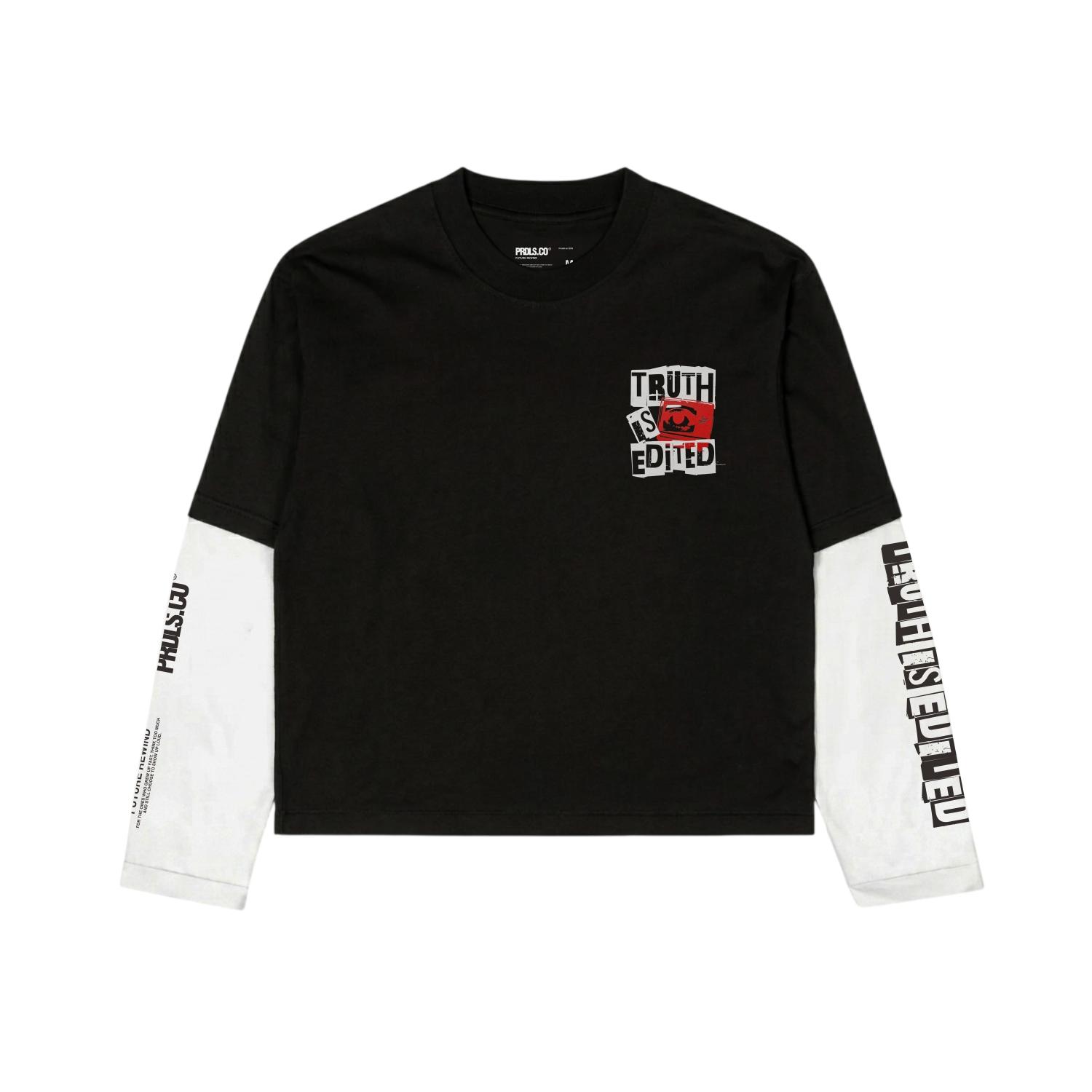Prudels Media T-Shirt | Kaos Layered Lengan Sambung | Streetwear Combed 20s