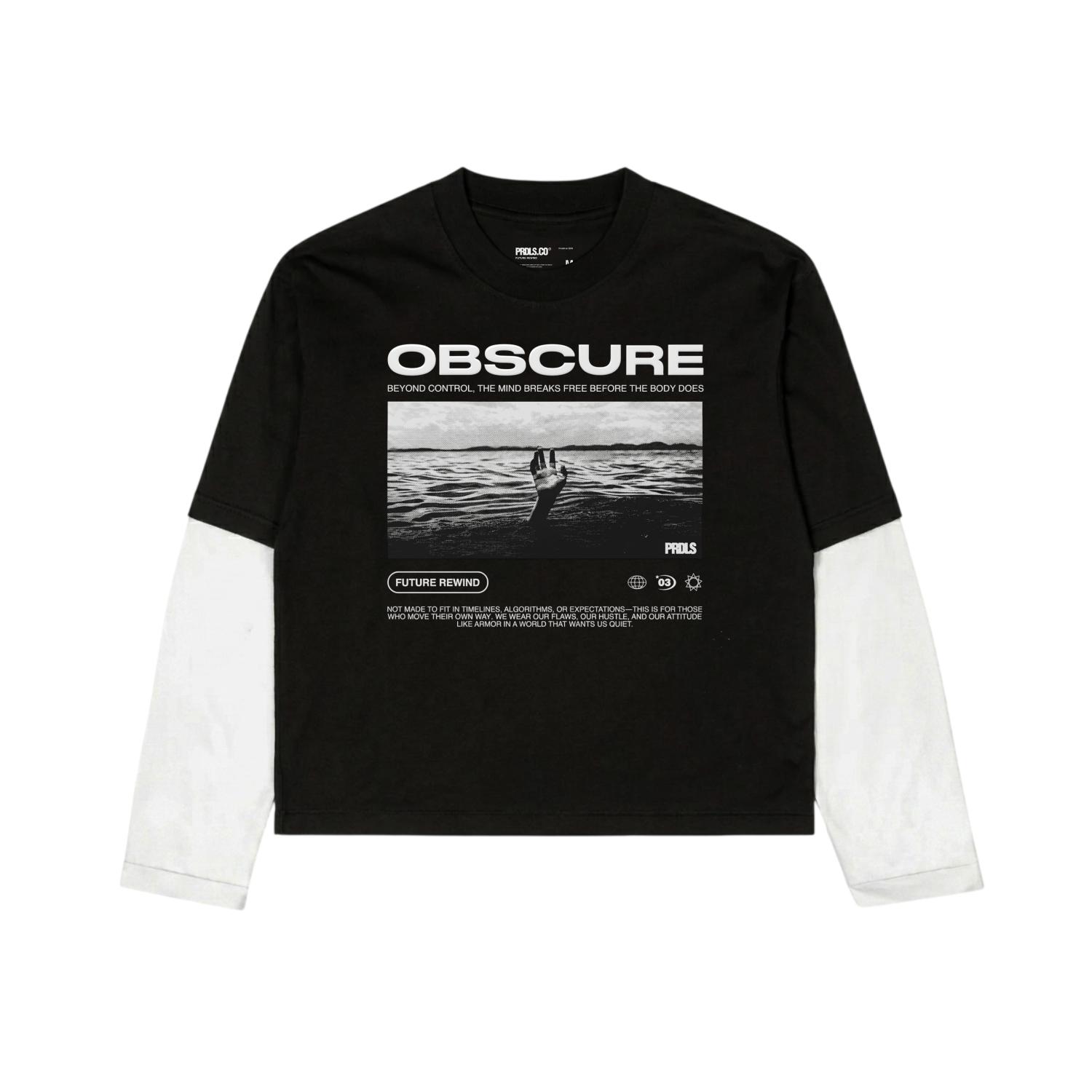Prudels Obscure T-Shirt | Kaos Layered Lengan Sambung | Streetwear Combed 20s