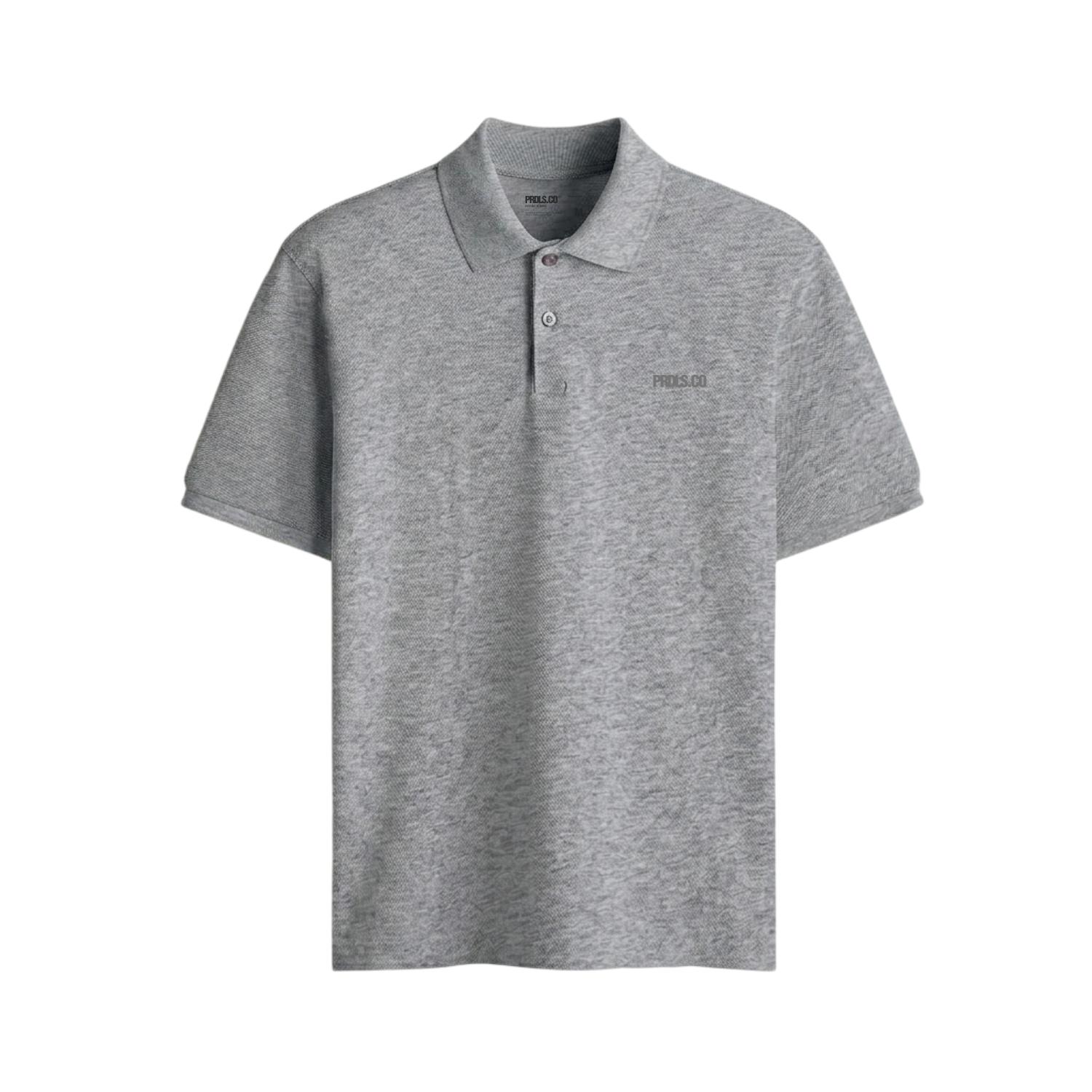 PRUDELS Polo Shirt Pria Misty Grey Kaos Kerah Polos Bahan Pique Cotton Premium