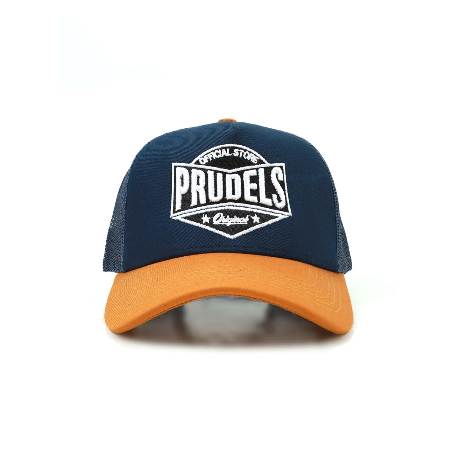 PRUDELS Snapback Trucker Hat - Topi Jaring Motif Bordir Vintage & Sporty