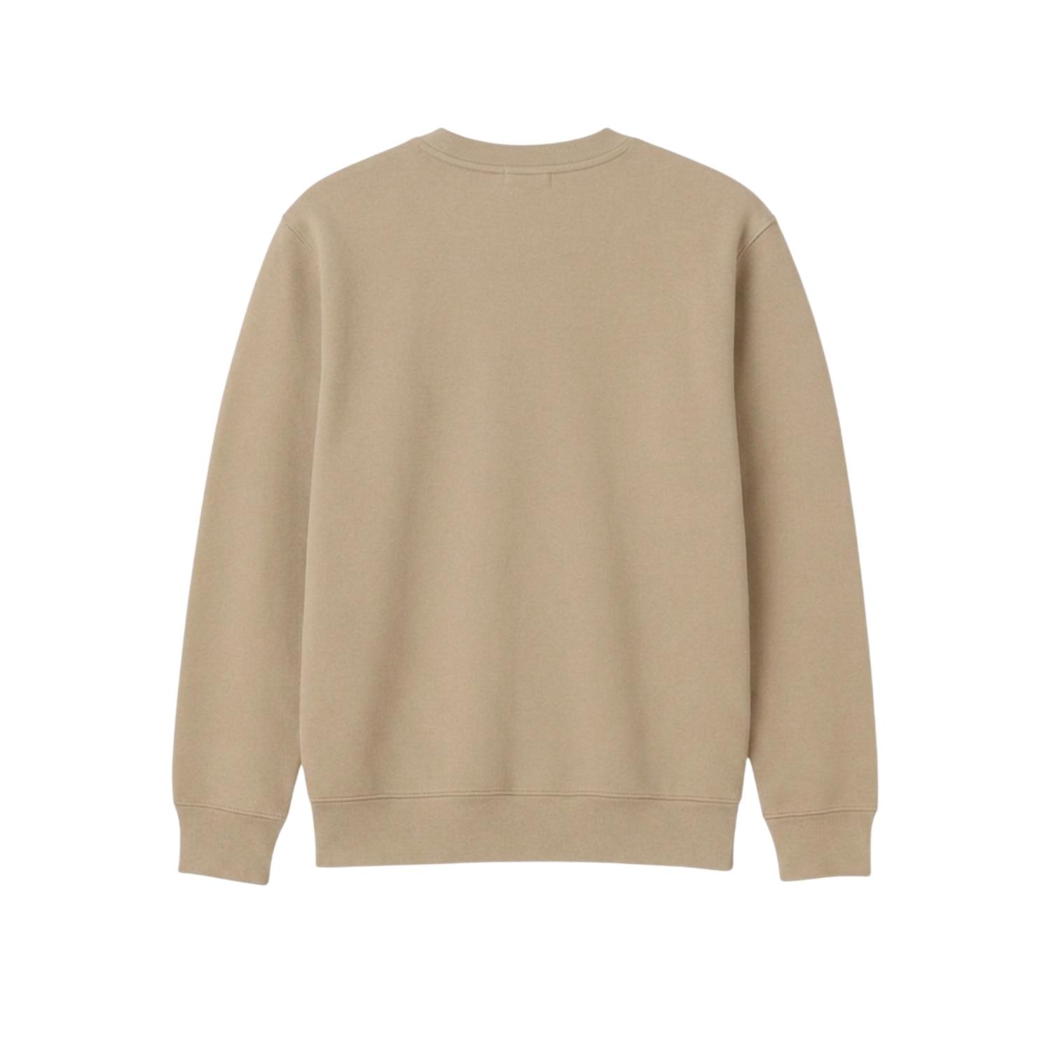 PRUDELS Social Poison Crewneck - Sweater Pria Minimalis Beige Cotton Fleece Premium foto 2