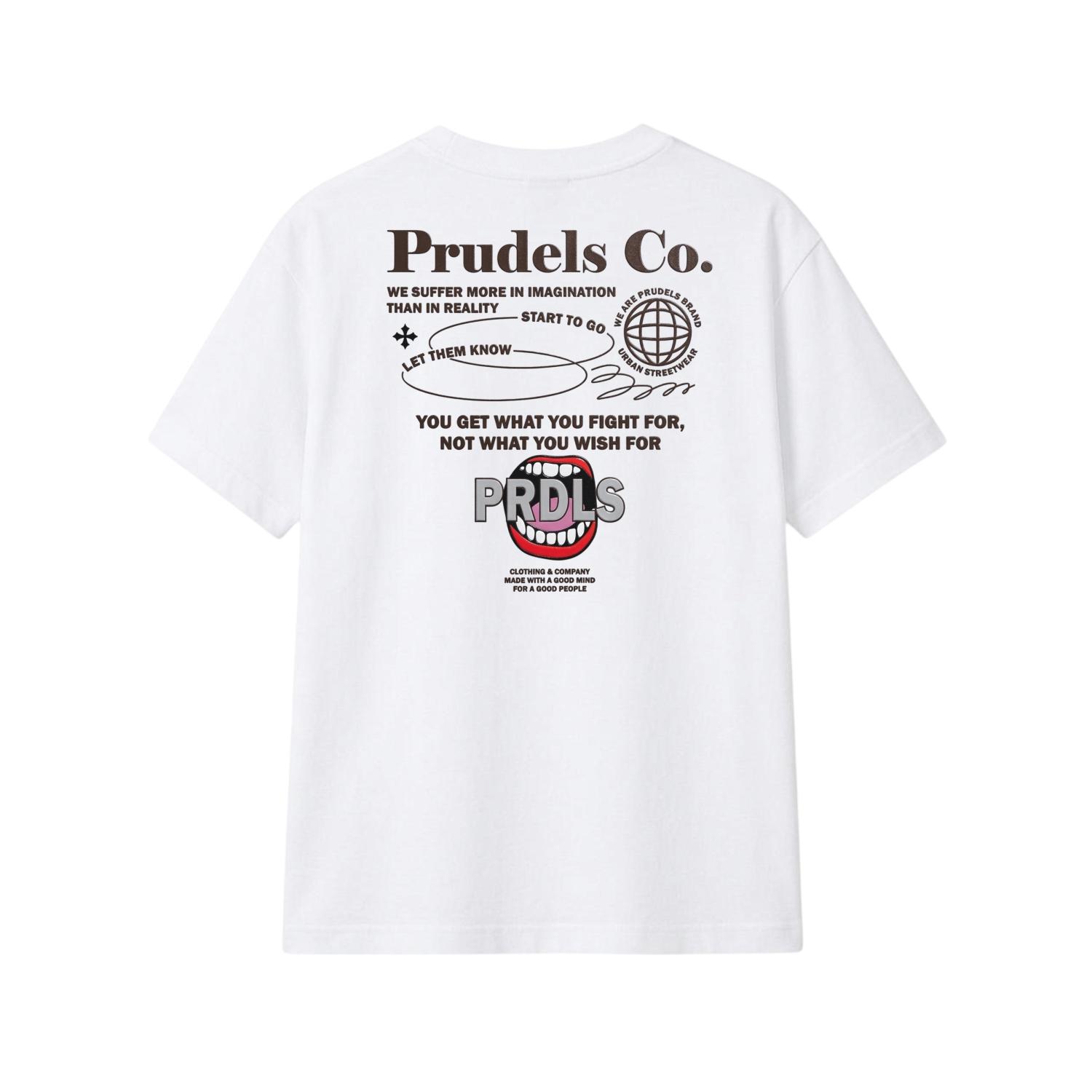 PRUDELS T-Shirt Reguler - Artikel Reality - Kaos Putih Distro Streetwear Premium Bahan Cotton 24s Sablon Plastisol Awet