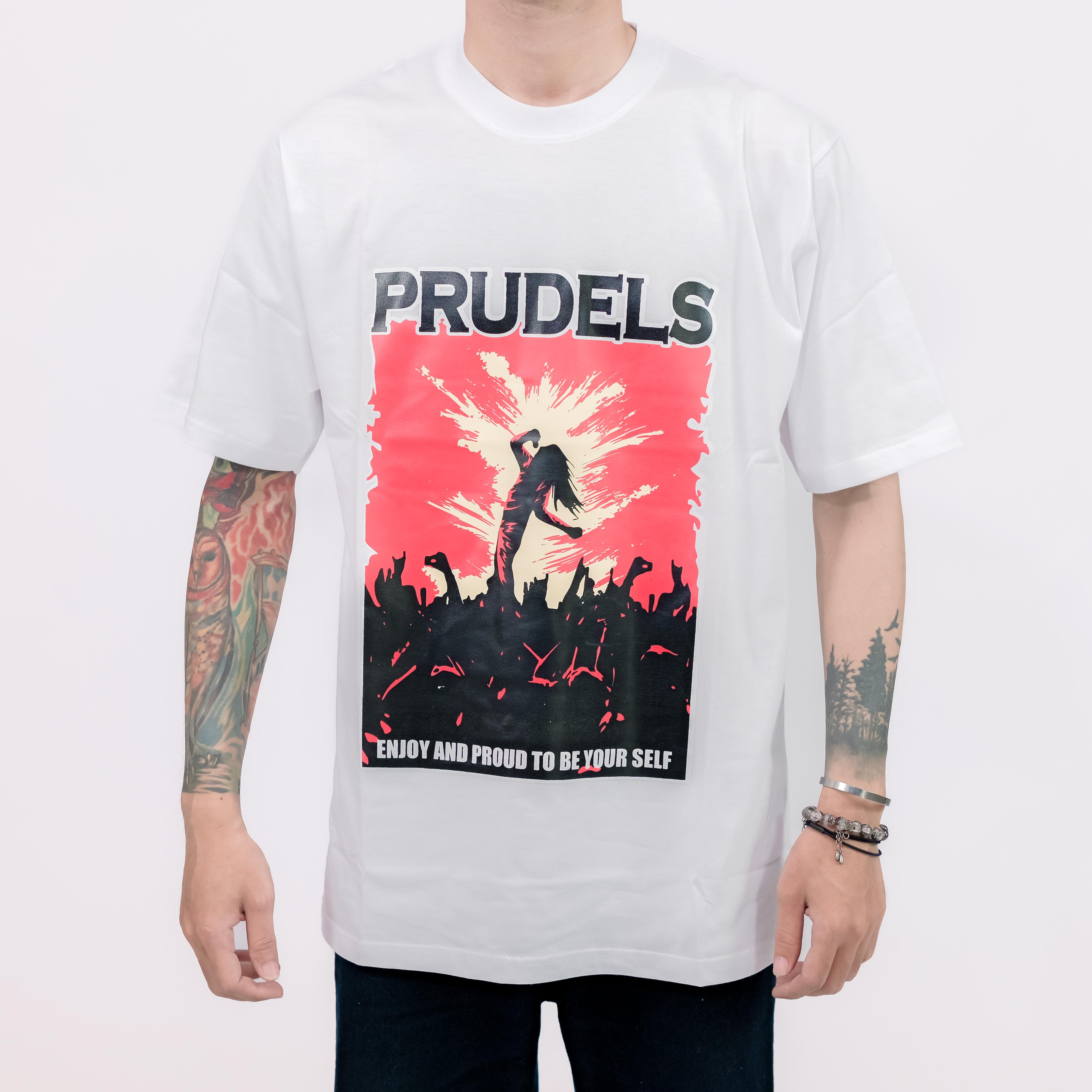RUDELS Kaos Reguler Putih Premium - Artikel Self Proud - T-Shirt Distro Streetwear Unisex Cotton 24S Sablon Plastisol Awet foto 3