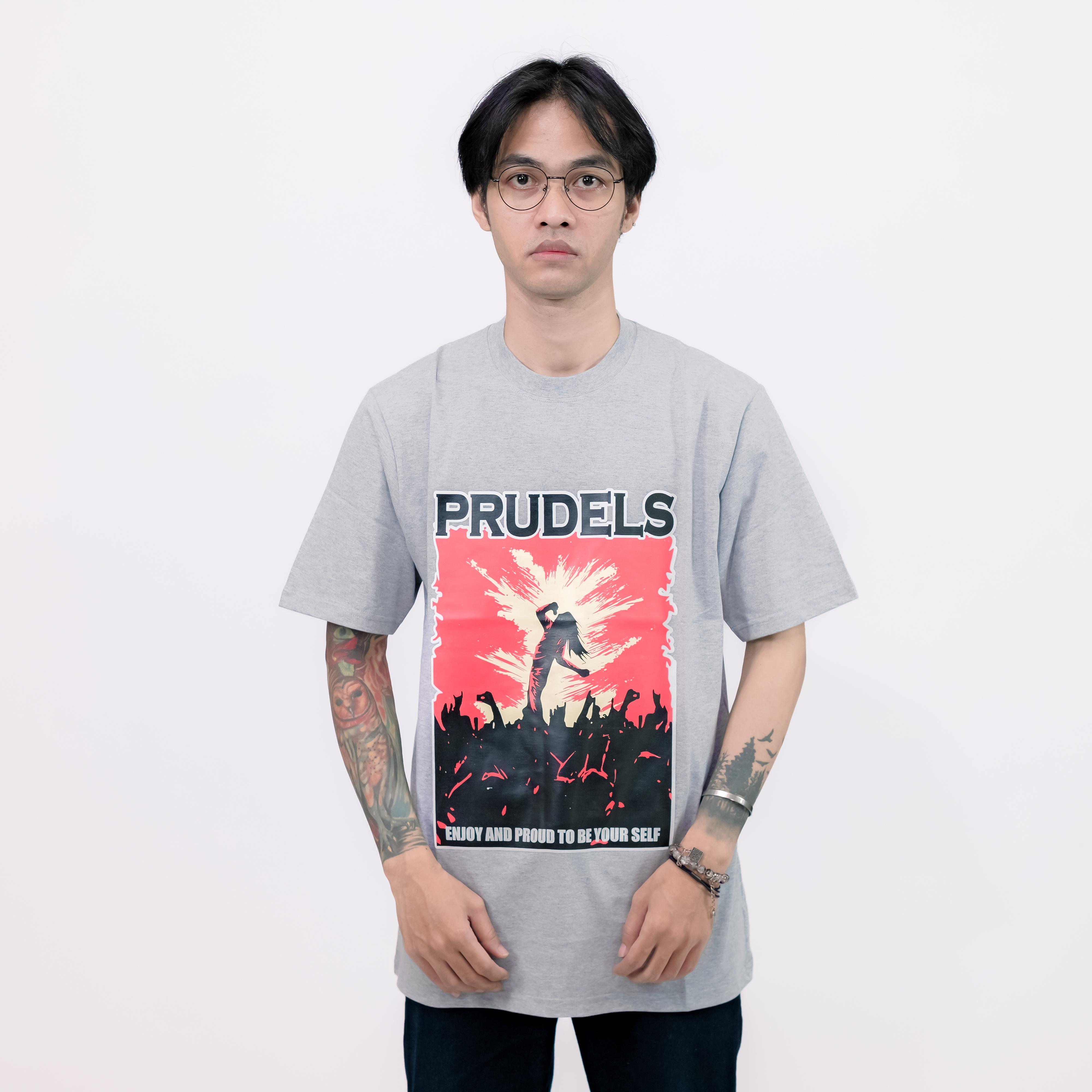 RUDELS Kaos Reguler Putih Premium - Artikel Self Proud - T-Shirt Distro Streetwear Unisex Cotton 24S Sablon Plastisol Awet foto 4