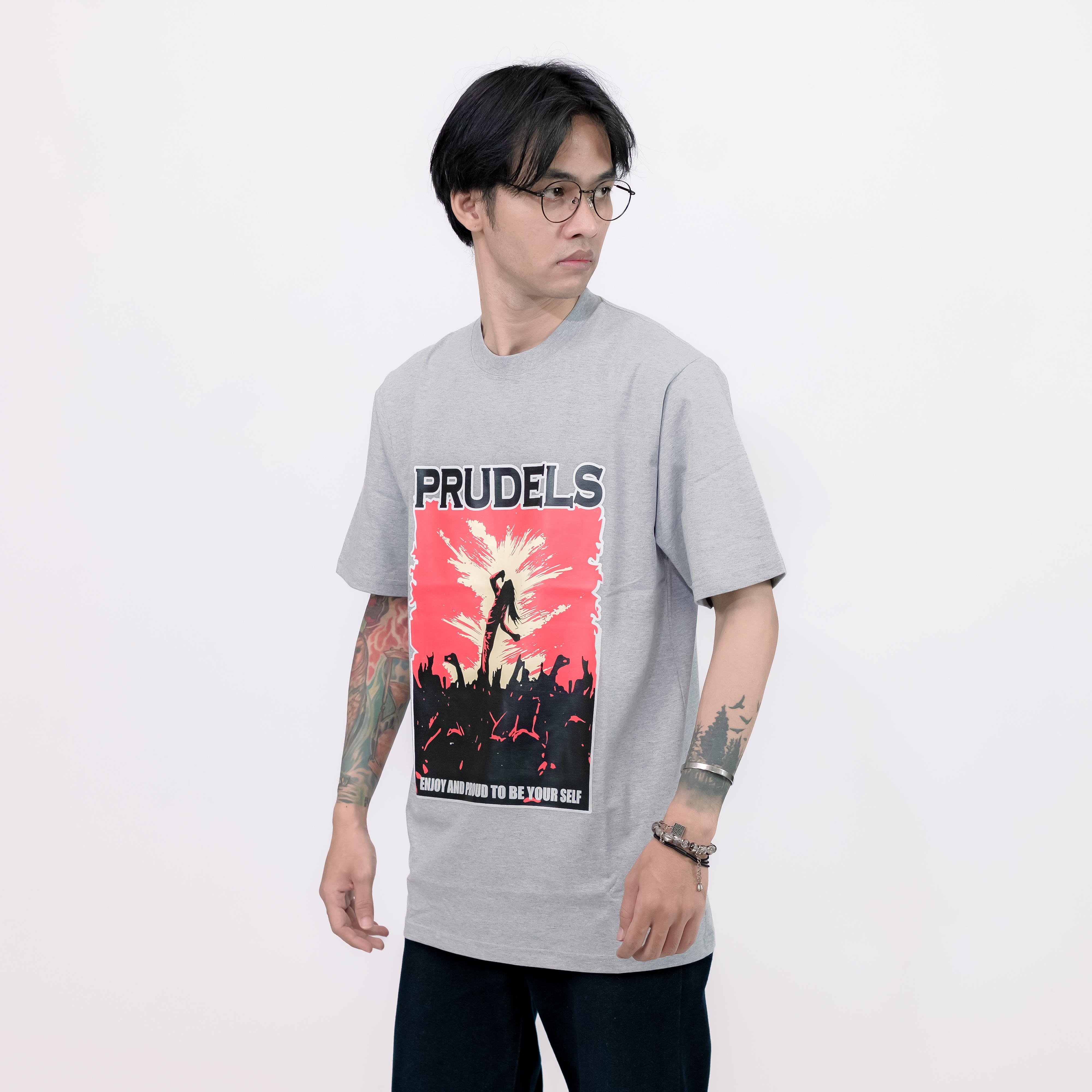 RUDELS Kaos Reguler Putih Premium - Artikel Self Proud - T-Shirt Distro Streetwear Unisex Cotton 24S Sablon Plastisol Awet foto 5
