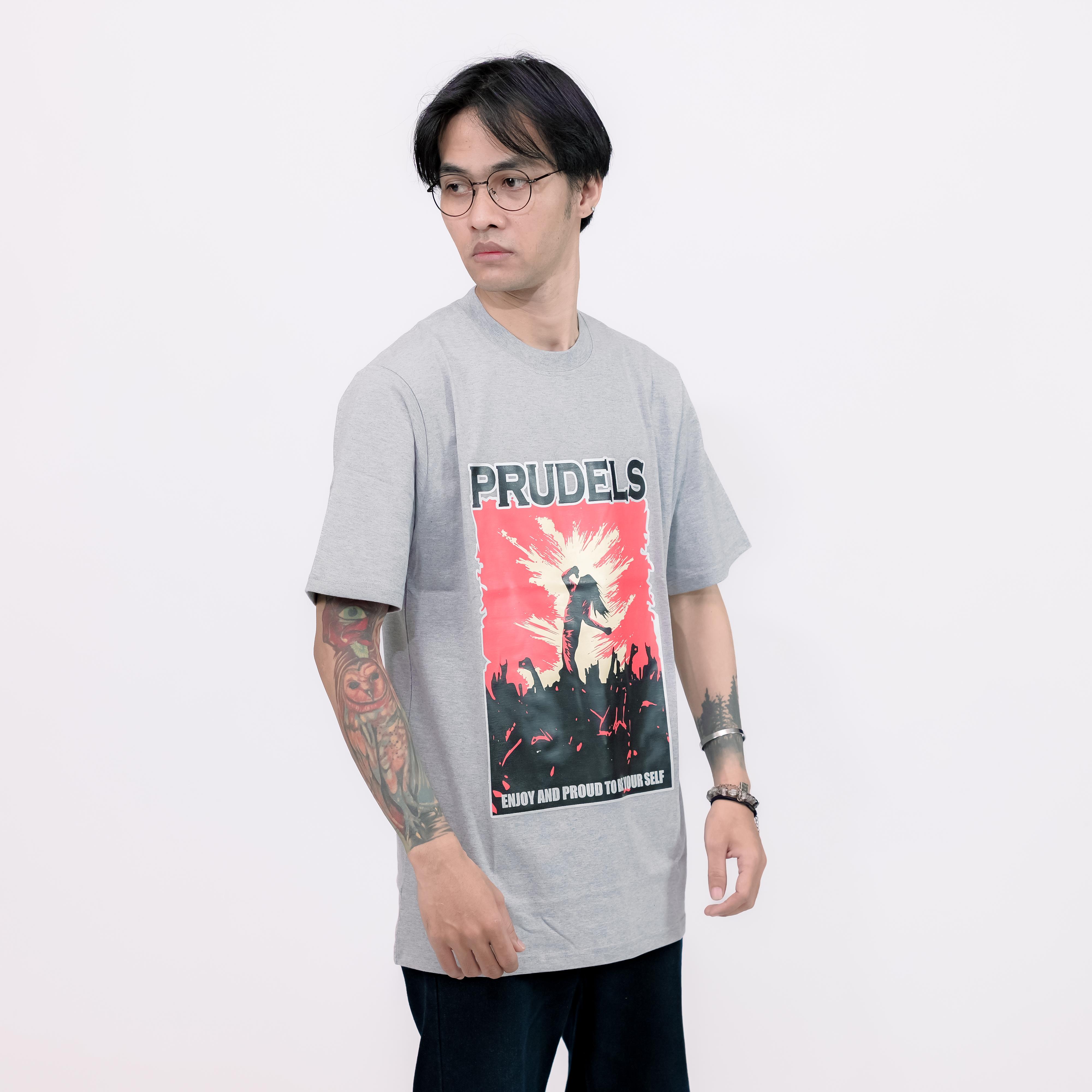 RUDELS Kaos Reguler Putih Premium - Artikel Self Proud - T-Shirt Distro Streetwear Unisex Cotton 24S Sablon Plastisol Awet foto 6